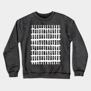 Black and White Grid, Brush Strokes Crewneck Sweatshirt